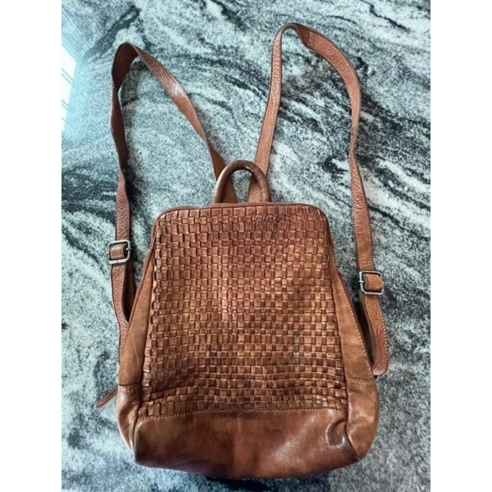 Valenca Holland Backpack Women Medium Brown Woven Leather Boho Artisan Bag